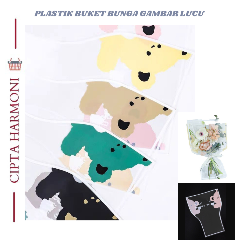 

Plastik Buket Mawar Single Rose Flower Wrapping Plastik Mini Per Tangkai Florist SF04