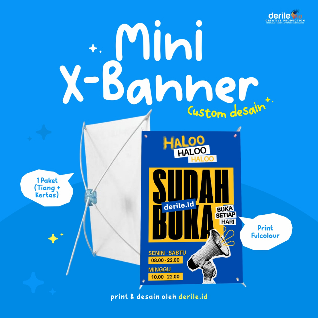 Stand Banner Meja Standing Banner MINI A4 dan A3 Mini X Banner A4 Custom