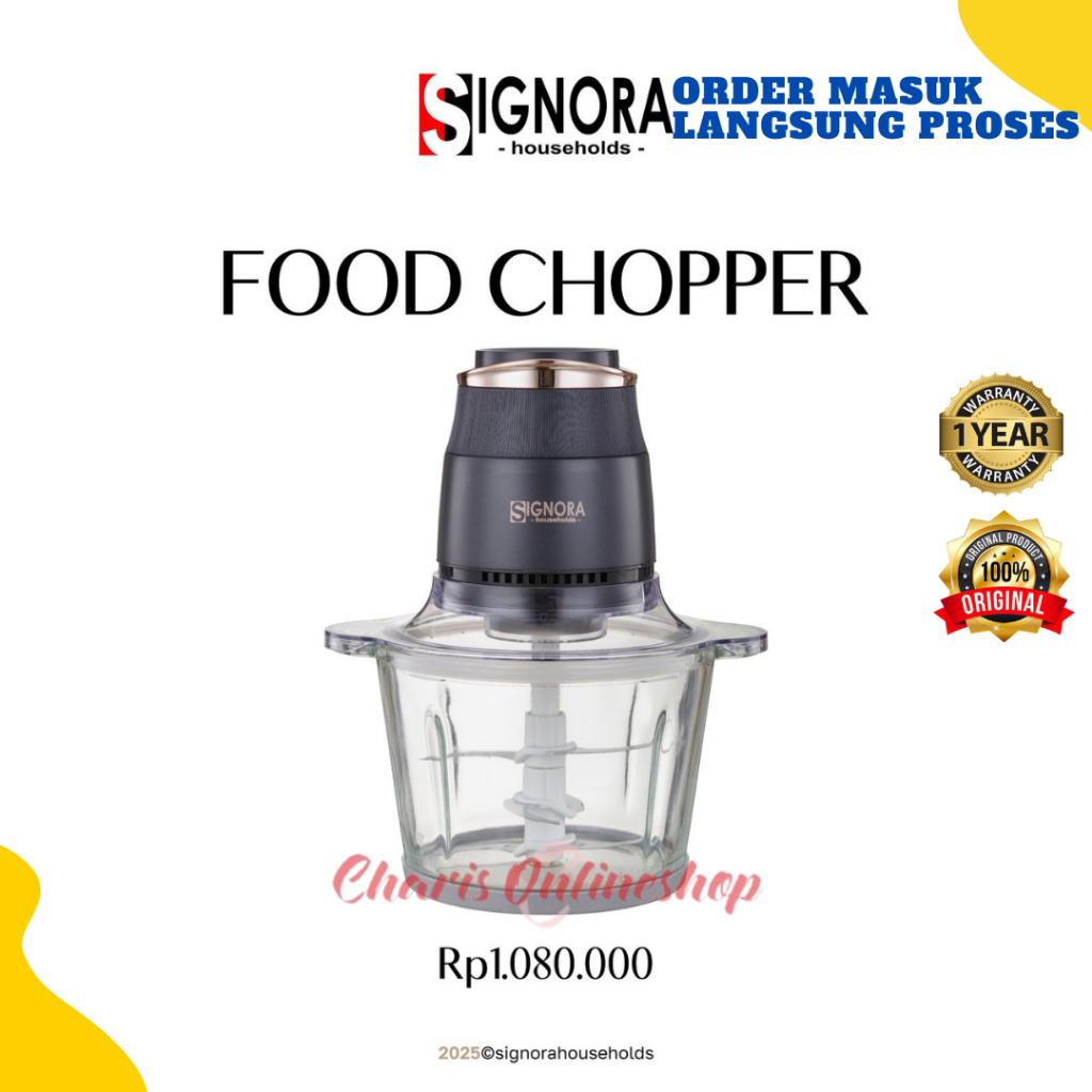 Signora | Food Chopper Blender Penggiling Daging, Bumbu, Bakso [AGEN RESMI JAKARTA]