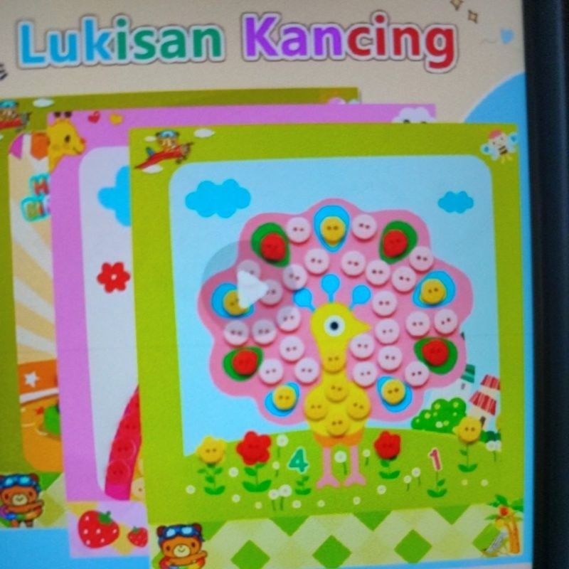 

DIY Buttons Painting untuk anak 3 tahun ke atas