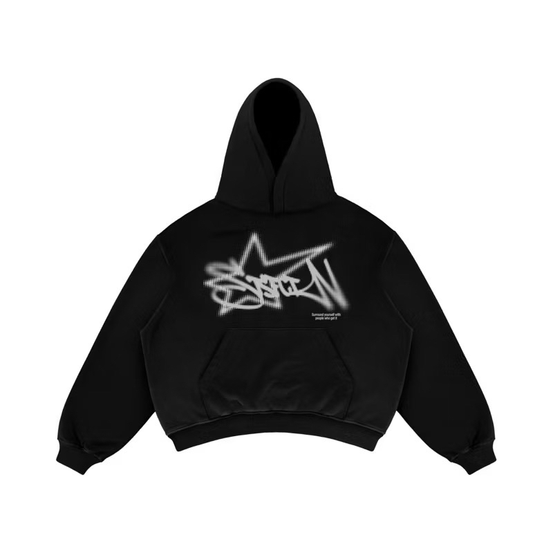 Satisfaction Hoodie Boxy 375GSM Prospera Black_