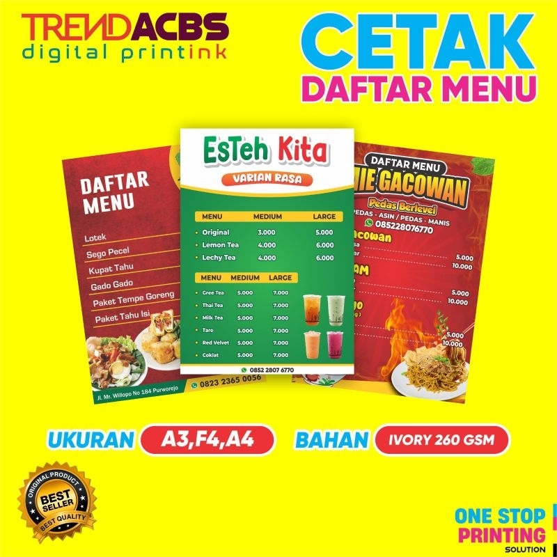 MENU MAKANAN DAN MINUMAN CUSTOM