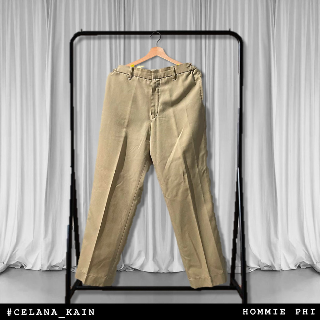 [HOMMIE PHI] Celana Kerja Wanita / Celana Kain Warna Kuning Pastel - PRELOVED CLOTHING