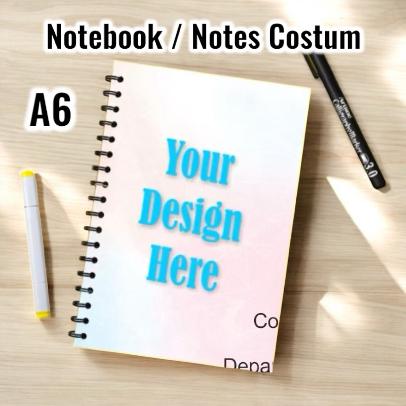 

Buku Catatan / Notebook/Notes Spiral Custom A6 isi 50 lembar garis/polos