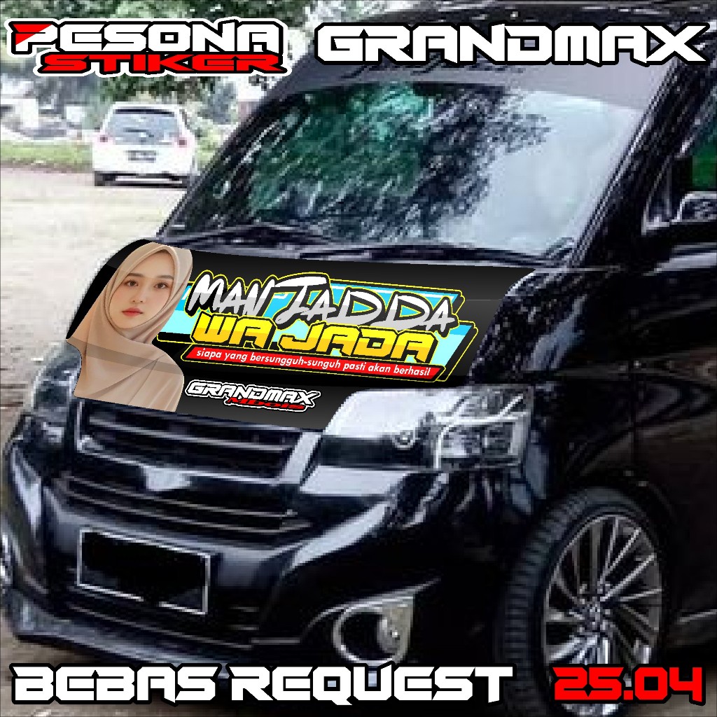 stiker decal kabin depan grandmax stiker dekal kap mesin grandmax bebas custom kd25.04