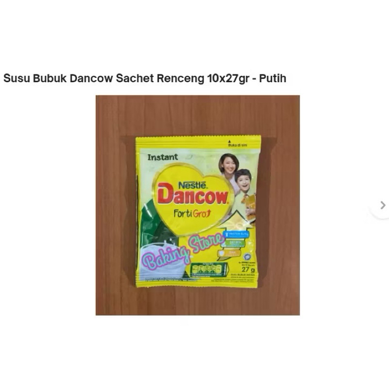 

Susu bubuk dancow sachet renteng 10x26gr