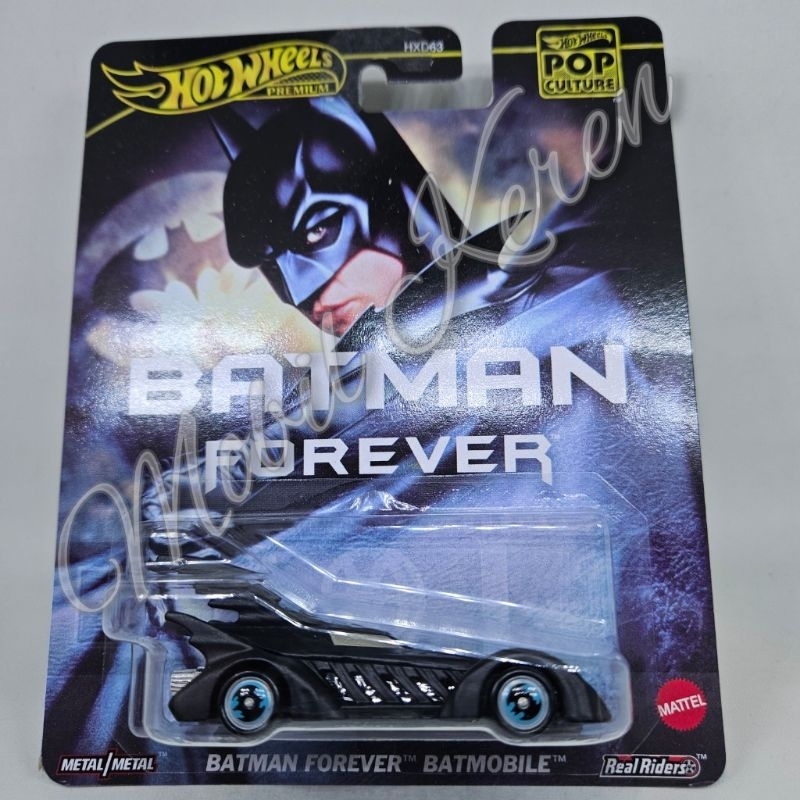 Diecast Hot Wheels Premium Batman Forever DC Batman Forever Batmobile black ban karet