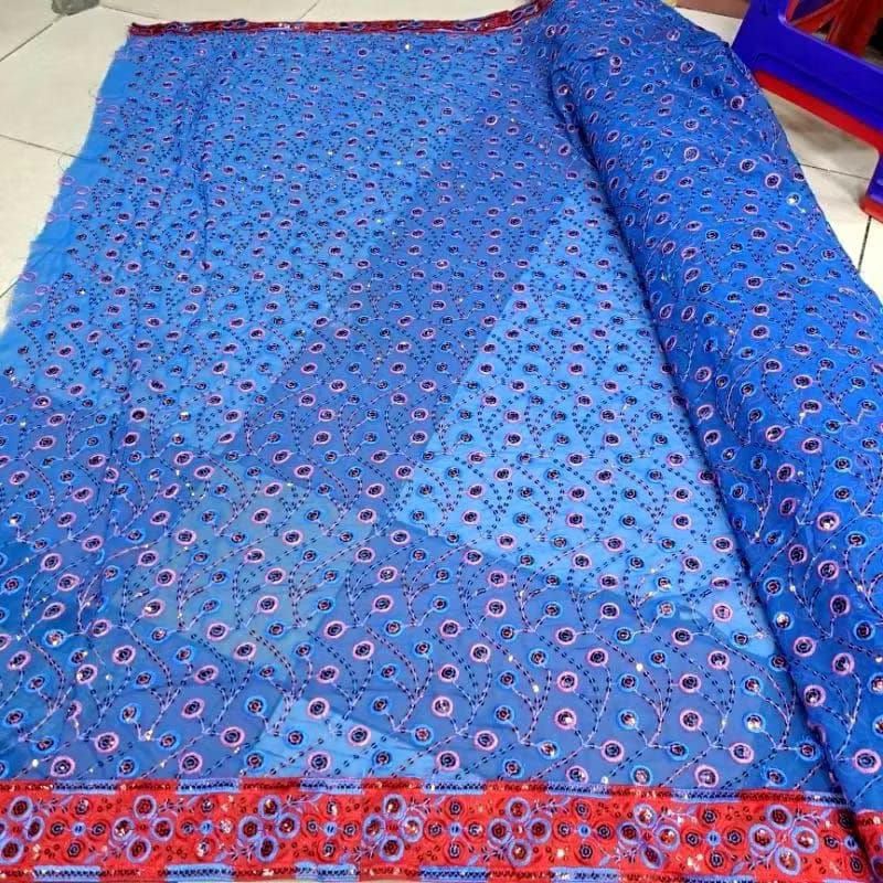 (COD)bahan kain sari India bordir pinggiran mewah terbaru premium bahan lembut tebal dan halus