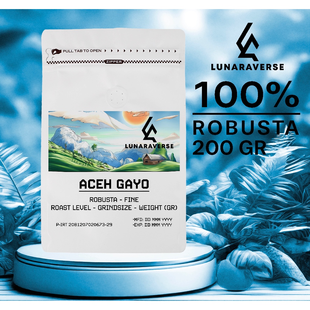 

Lunaraverse Kopi Fine Robusta Aceh Gayo 200gr 200 Gr Gram Coffee Americano Espresso Bubuk Biji