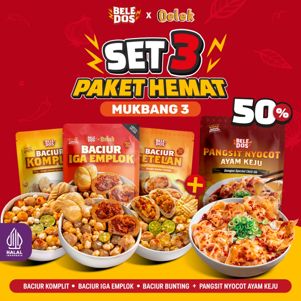 

[PROMO LIVE] Beledos Paket Mantap 3 /Baciur Iga Emplok/Baciur Komplit/Baciur Bunting Beranak/Pangsit NYocot Tulang Rangu