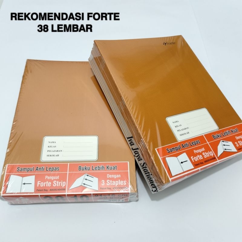 

1 Pak Buku Kraft 38 Lembar FORTE (Isi 10 Buku) / Buku Tulis Kwarto Sampul Coklat