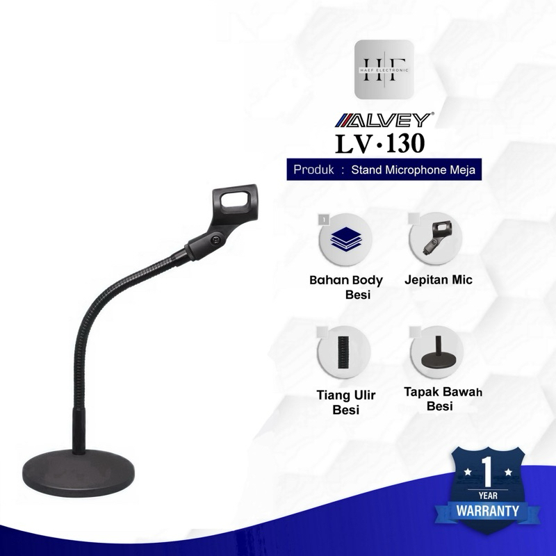 HF_ELECTRONIC ALVEY LV-130 PROFESSIONAL MIKROPON STAND MEJA TEMPAT MIKROPON PENYANGGA MIKROPON