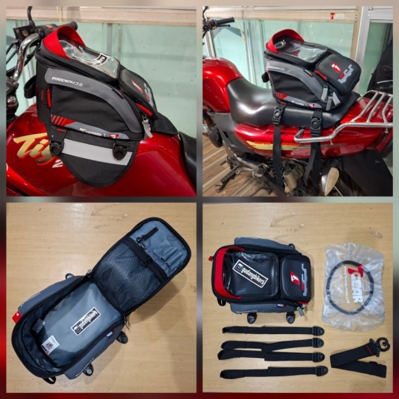 Tankbag 7gear freeway tas tangki dan jok motor hipbag tailbag seatbag