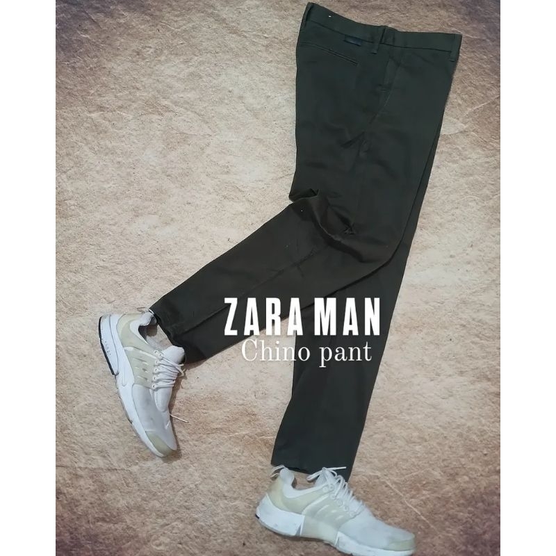 celana ZARA MAN bahan chino pant model slimfit recomend bekas second preloved