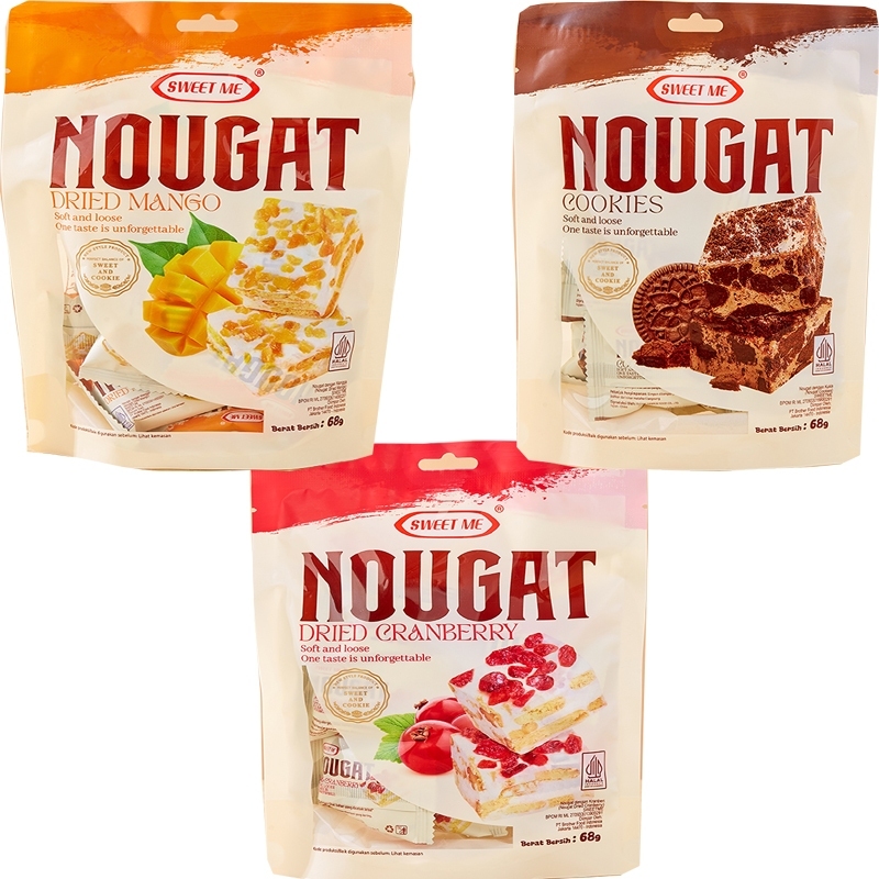 

[ Halal] NOUGAT CHOCOLATE I NOUGAT CRANBERRY | NOUGAT MANGO 68 GR