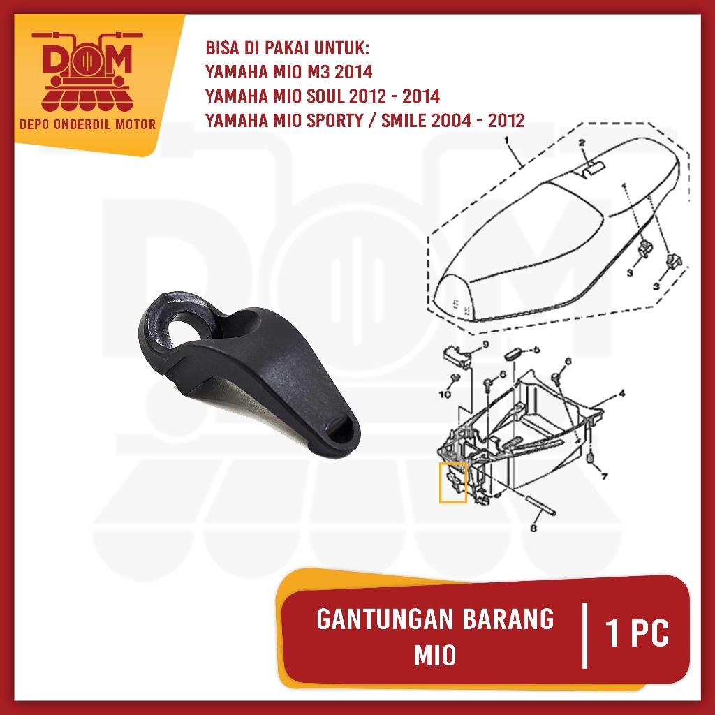 Gantungan Barang Mio (PSP) Cantolan Barang Helm Yamaha Mio Sporty Mio New Mio M3