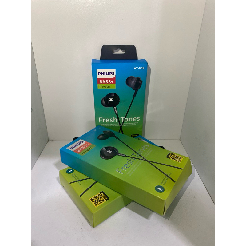 HEADSET HANDSFREE PHILIPS AT-059/SP-059 ORIGINAL EXTRA BASS+ IN-EAR AT059/SP-059 PACKING IMPORT