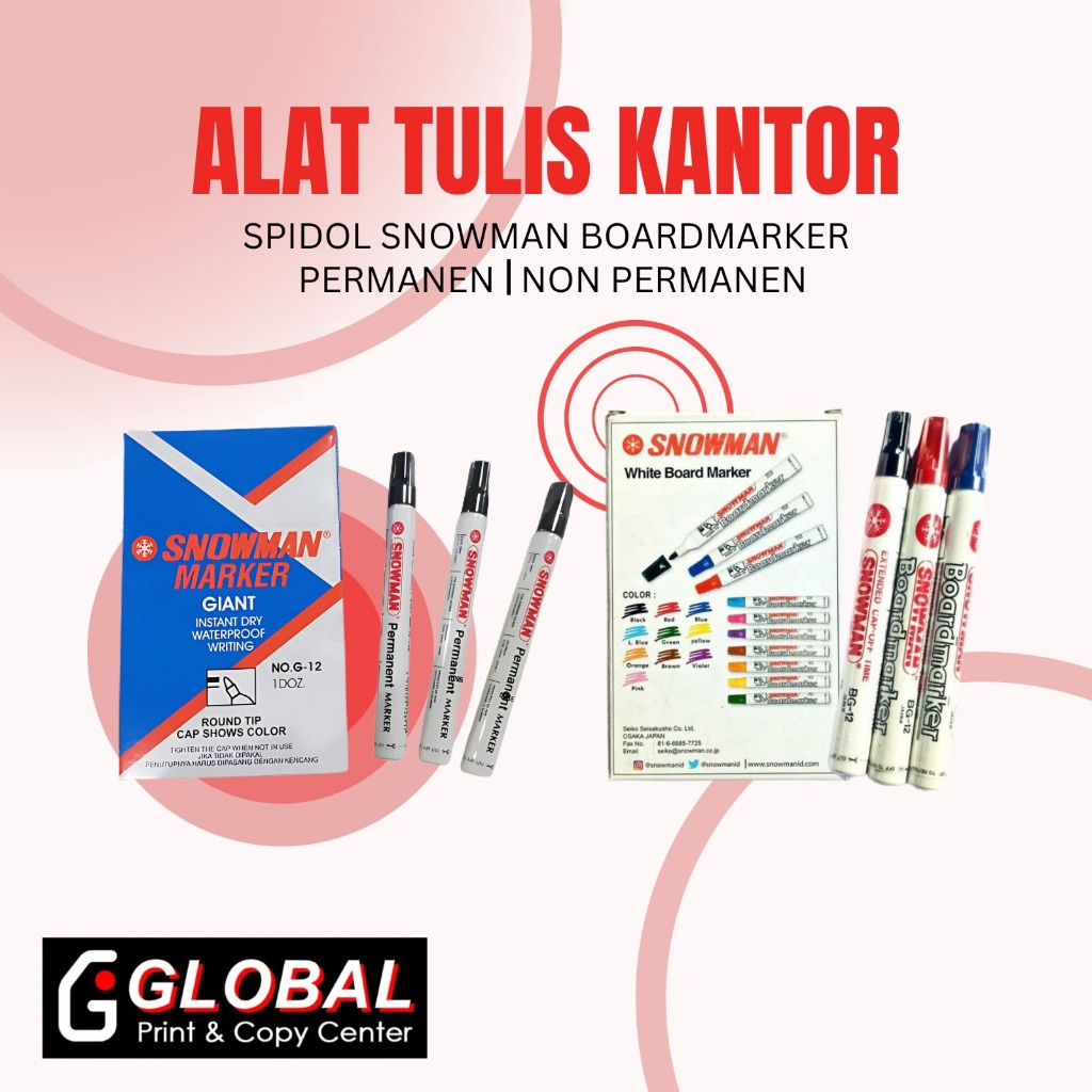 

Global Print Shop Online - Spidol Snowman Permanen & Non Permanen (Pcs)