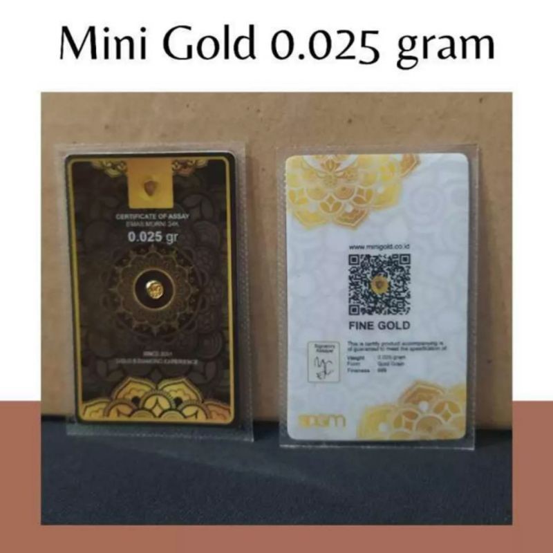 Logam Mulia 0,025gr Minigold Emas Murni 24 Karat