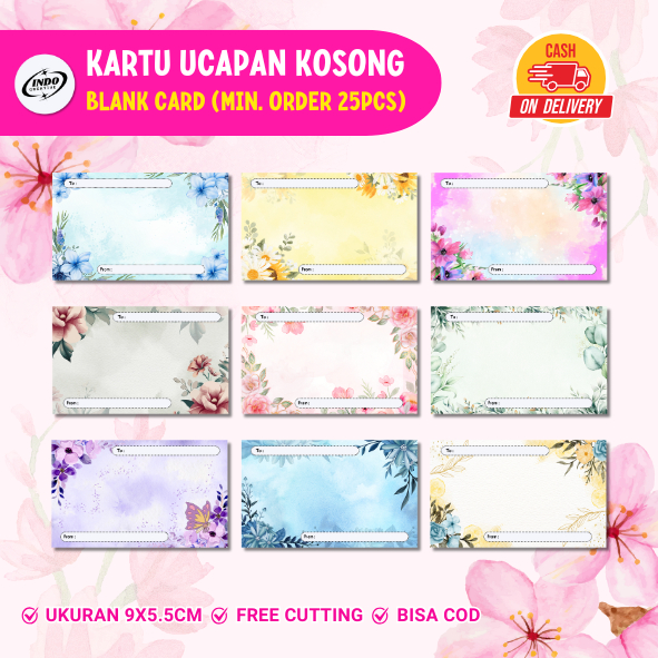 [COD] BLANK CARD - KARTU UCAPAN KOSONG - TAG KADO - KARTU UCAPAN KADO - KUALITAS PREMIUM KERTAS TEBA