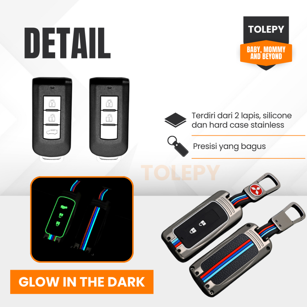 Bluberry02 Cover Kunci Mitsubishi Pajero Sport / Xpander / Xpander Cross / Sarung Kunci Mobil Triton