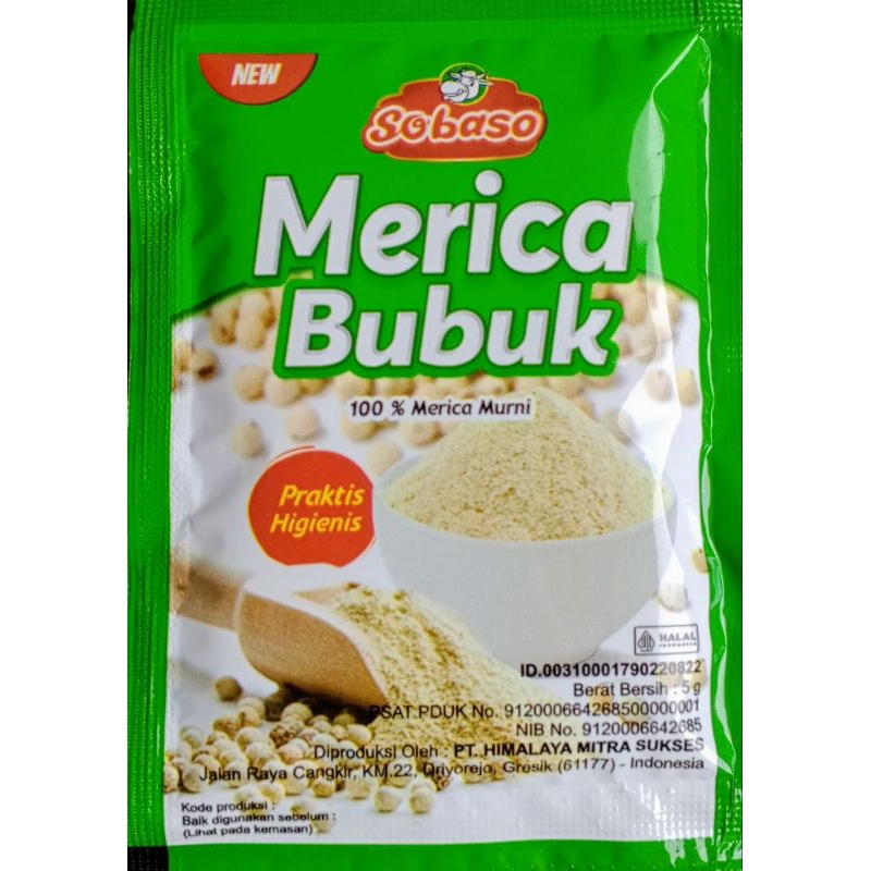 

Merica bubuk Sobaso 5 gr 1 renteng (12 pcs)