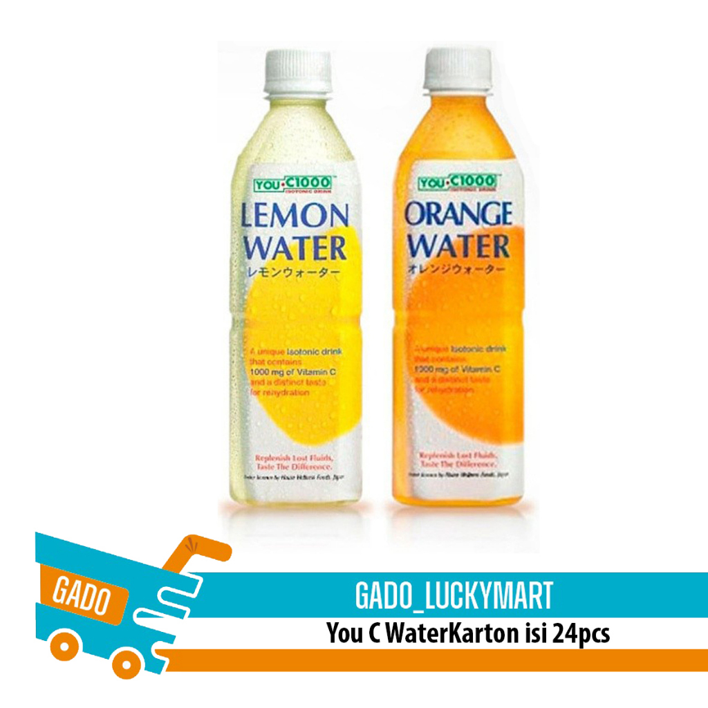 

You C1000 water 500ml orange lemon 1 dus/ You C lemon orange mix/vitamin c botol dus karton