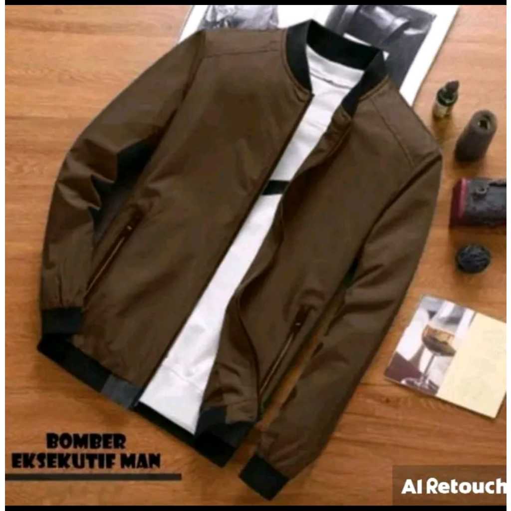 JAKET PRIA/ JAKET BOMBER POLOS / JAKET BOMBER PRIA KEREN