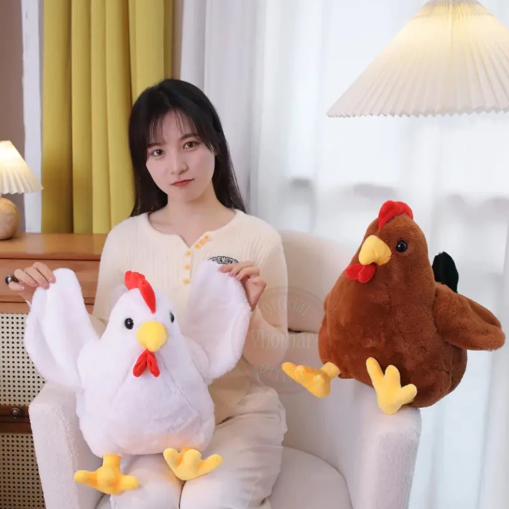 Mainan Boneka hewan ayam gemoy lucu boneka ayam negri boneka ayam petelur boneka mainan anak