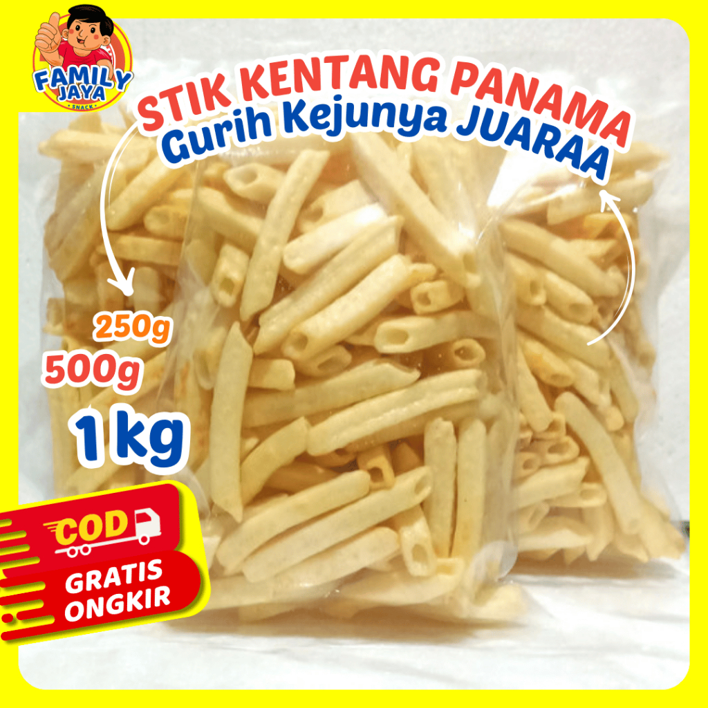 

Keripik Kentang Panama Snack Potato Renyah Gurih Kekinian | 250gr 500gr 1000gr