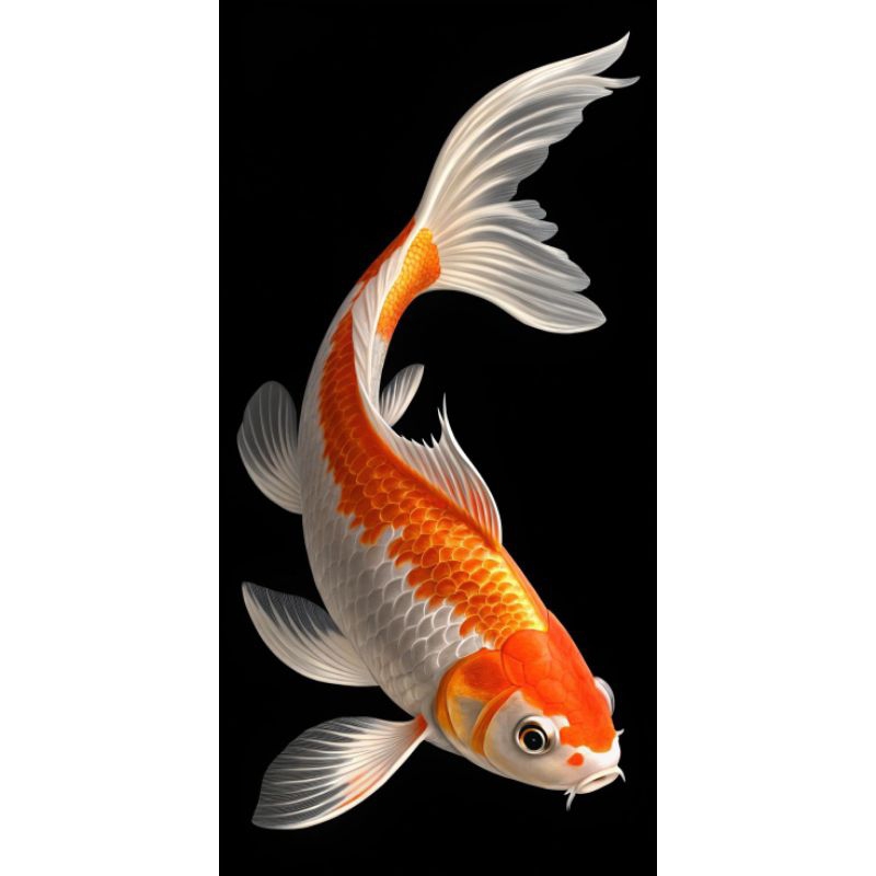 

stiker 3D ikan koi indah, stiker print, anti air size 15 x 20 cm