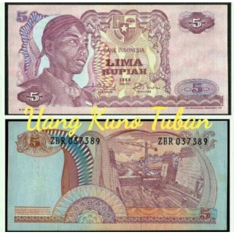 Uang Kuno 5 Rupiah Seri Sudirman Tahun 1968