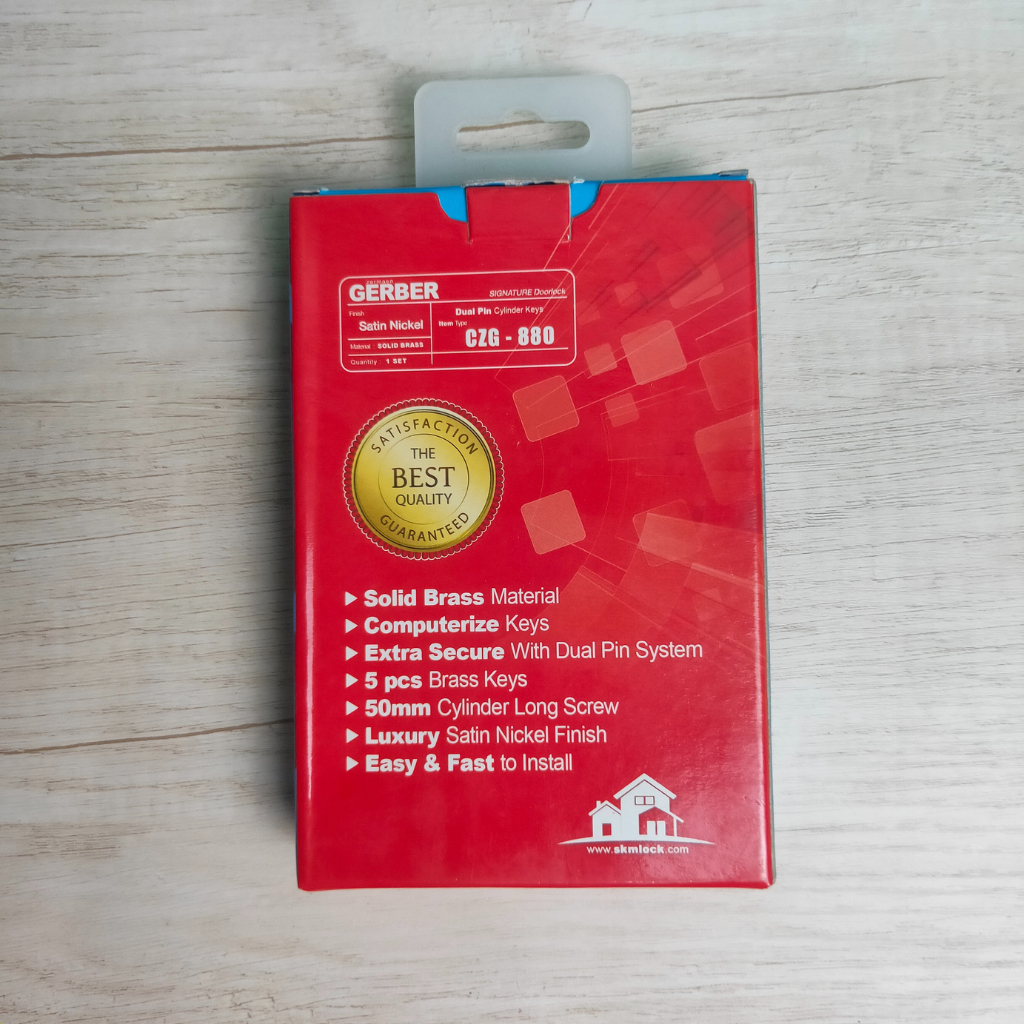 Terangbenderang_ Silinder Kunci Pintu Rumah Gerber Czg 880 Cilinder Komputer Brass Dual Pin 60Mm