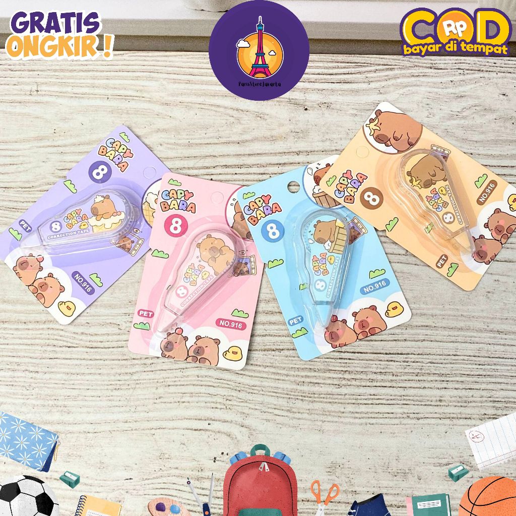 

Correction Tape Satuan Kecil Capybara Alat Tulis Koreksi Stationery