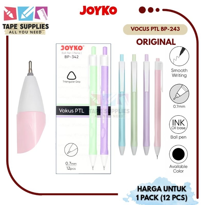 

(1 Pack) Ball Pen Pulpen Pena Joyko BP-342/363 Vokus PTL 0.7mm (12 pcs)