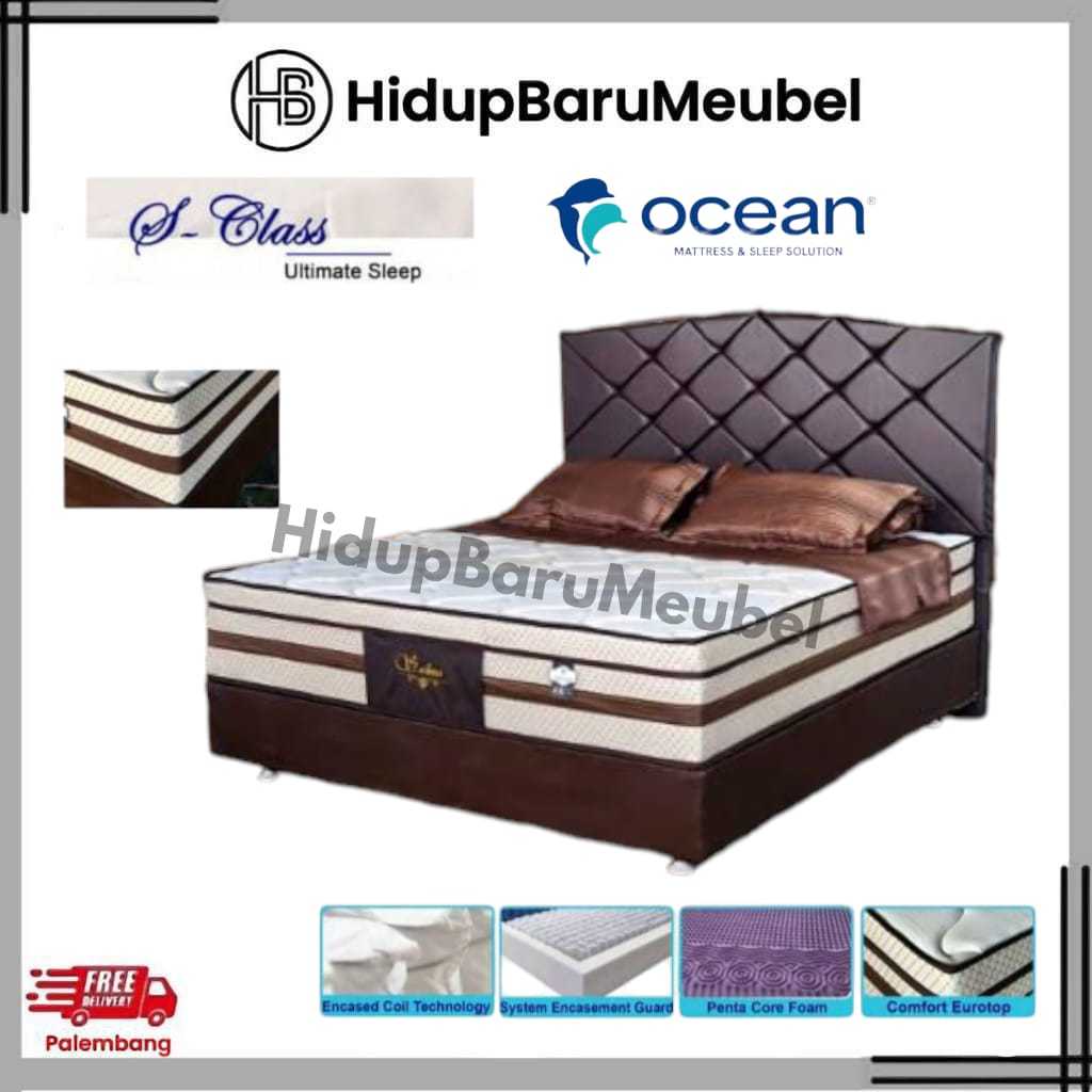 Springbed Ocean S-CLASS Per Pocket Euro Topper / Kasur Matras Spring Bed Eurotop / Tempat Tidur Lapi