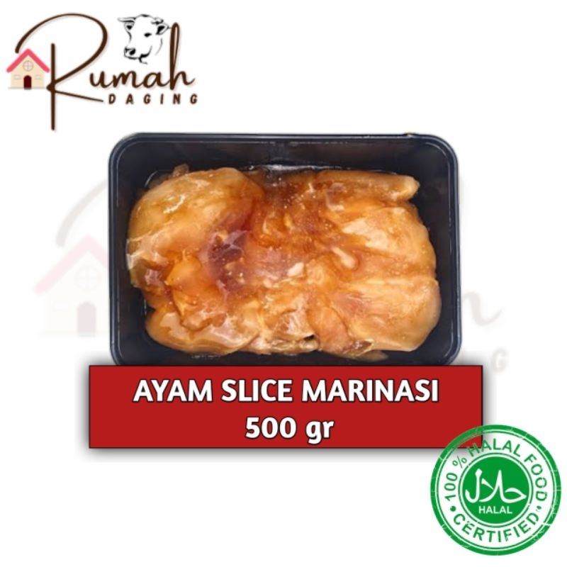 AYAM MARINASI Ayam Filet Slice Daging Ayam Filet Dada Marinasi 500 gram