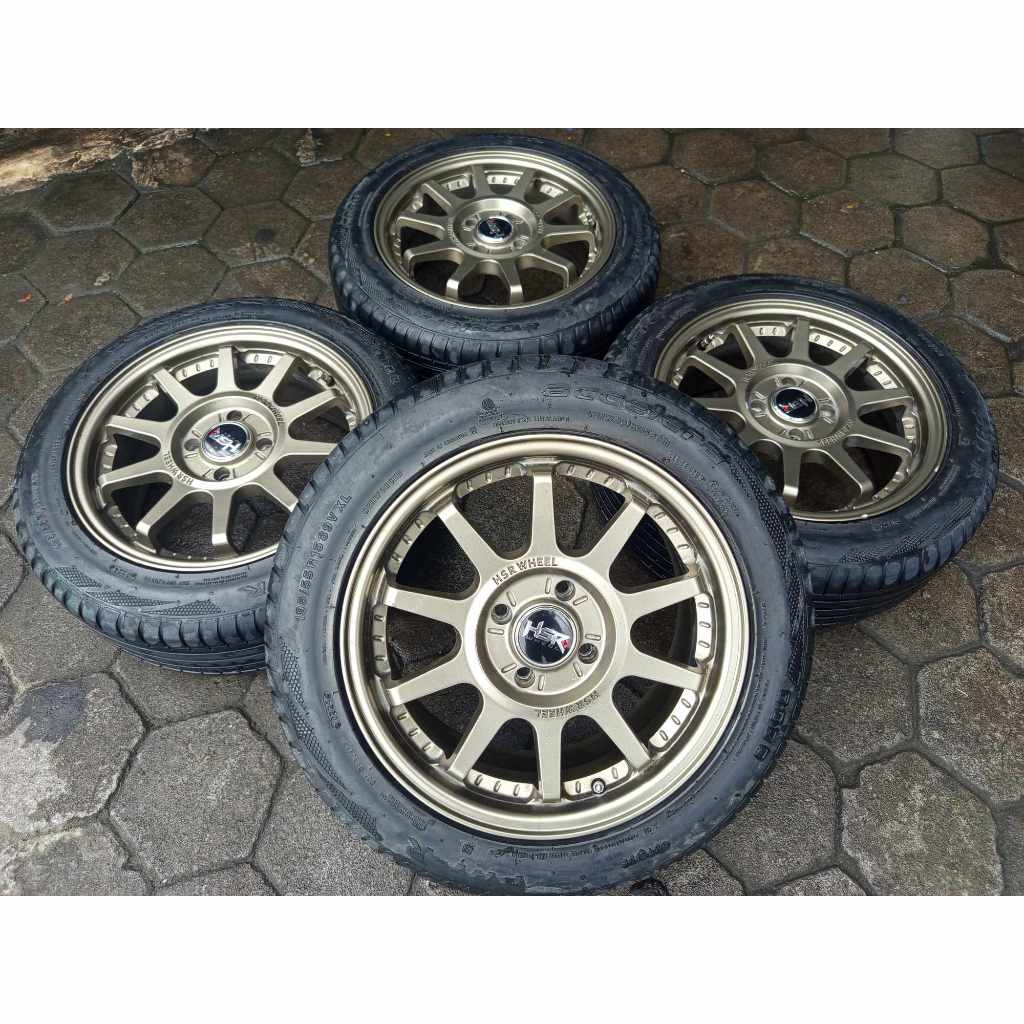 VELG BEKAS HSR GYMKANA R15x6,5 PCD 4x100 ET42 BAN 195/55 R15