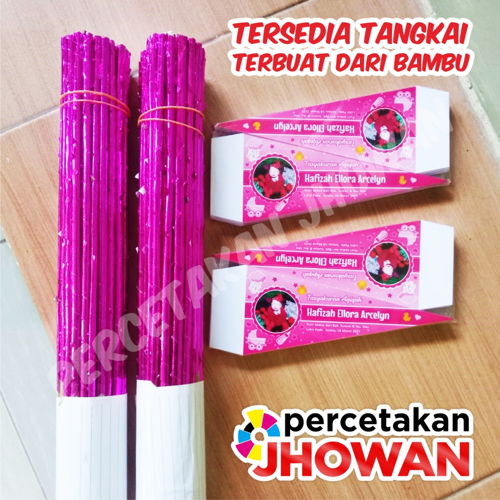 100 Pcs / 50 Pcs Bendera Aqiqah / Bendera Tasyakuran Aqiqah / Bendera Kembang Telur Aqiqah