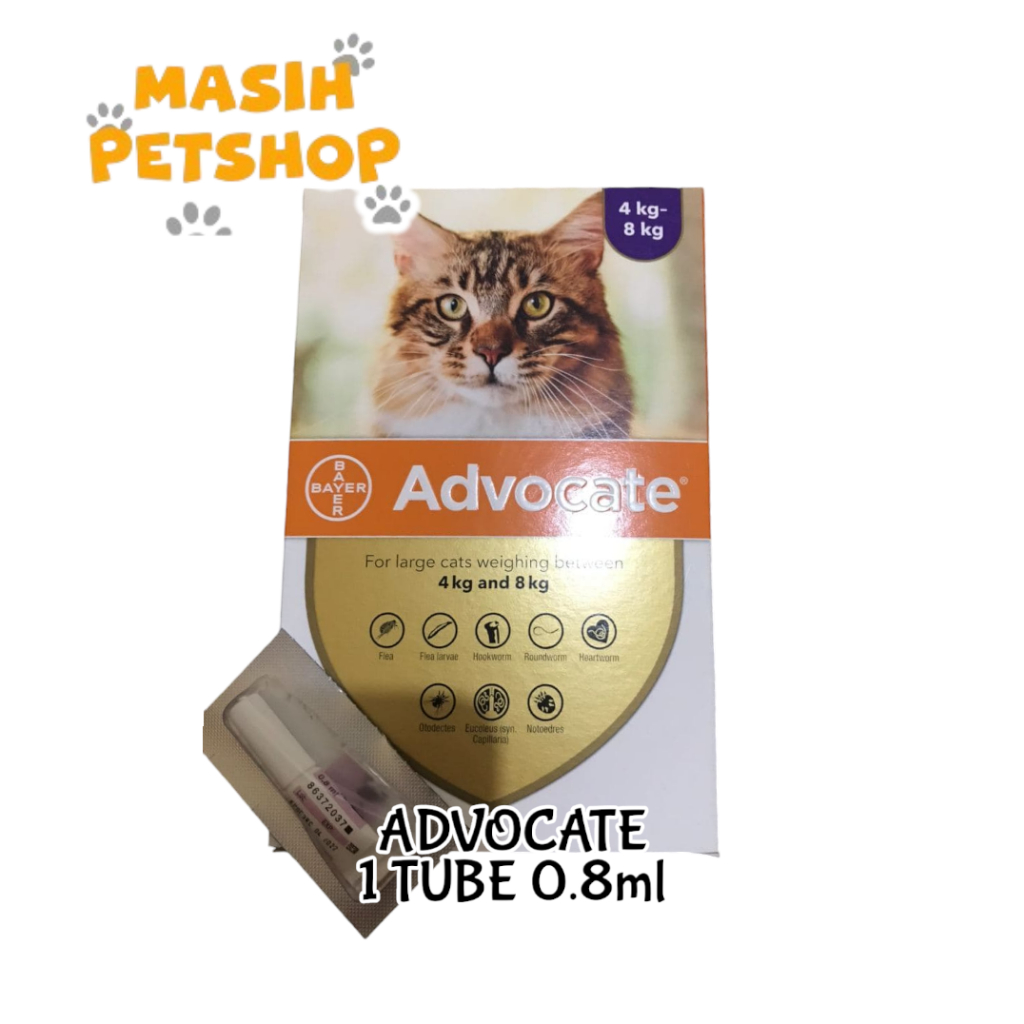 Advocate Cate 1 Tube - Obat Cacing - Kutu Kucing 4-8 Kg