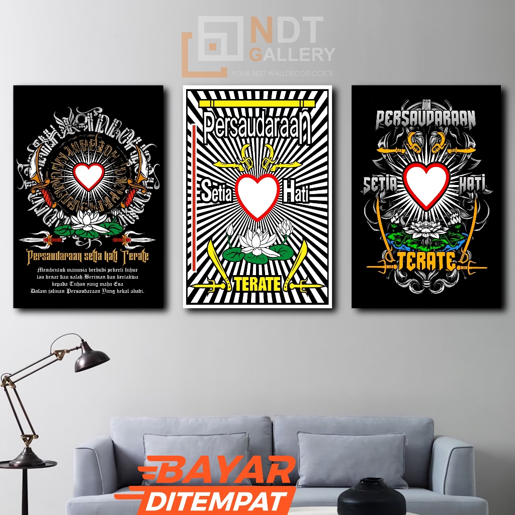 Tivana Home Ndt[20X30Cm] Hiasan Dinding Pencak Silat Psht Walldecor Terate Pajangan Kamar Minimalis