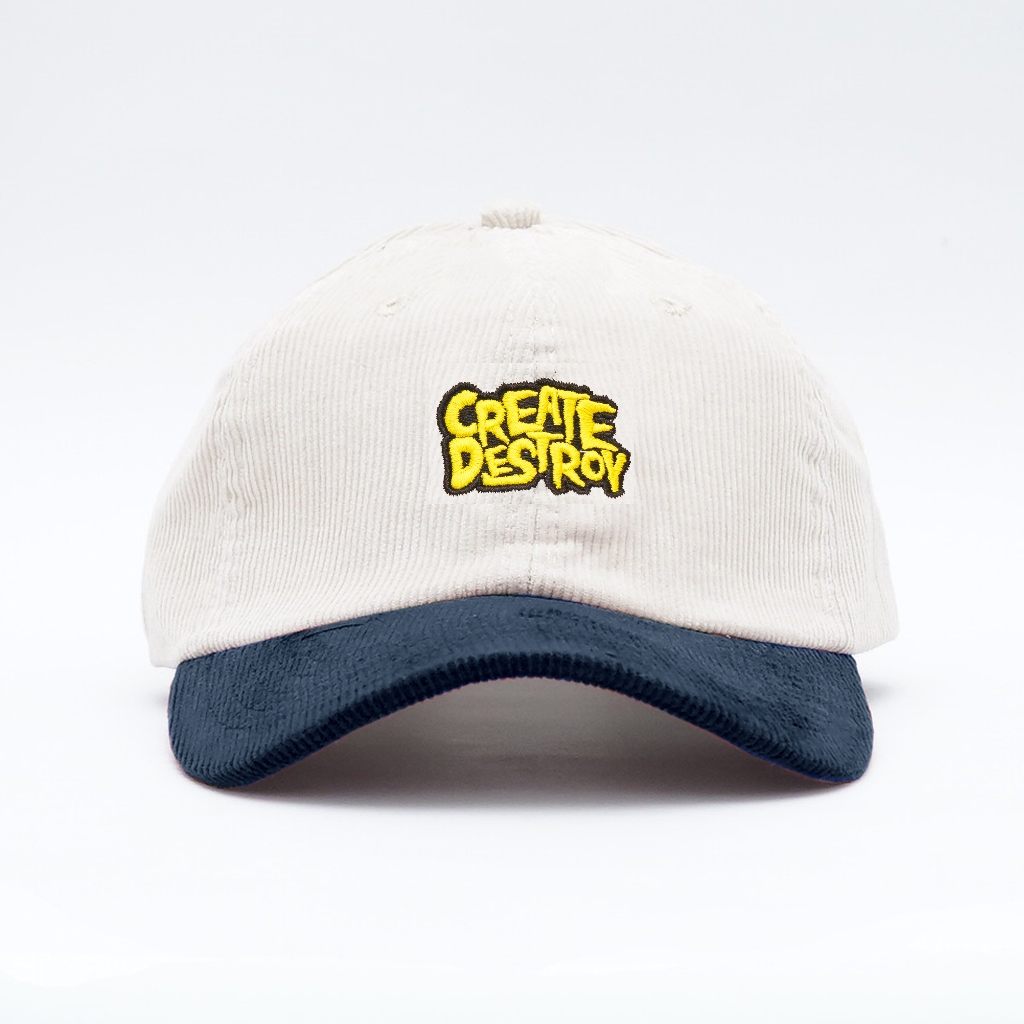 Topi Corduroy Navy Cream Omidoki Topi Distro Pria