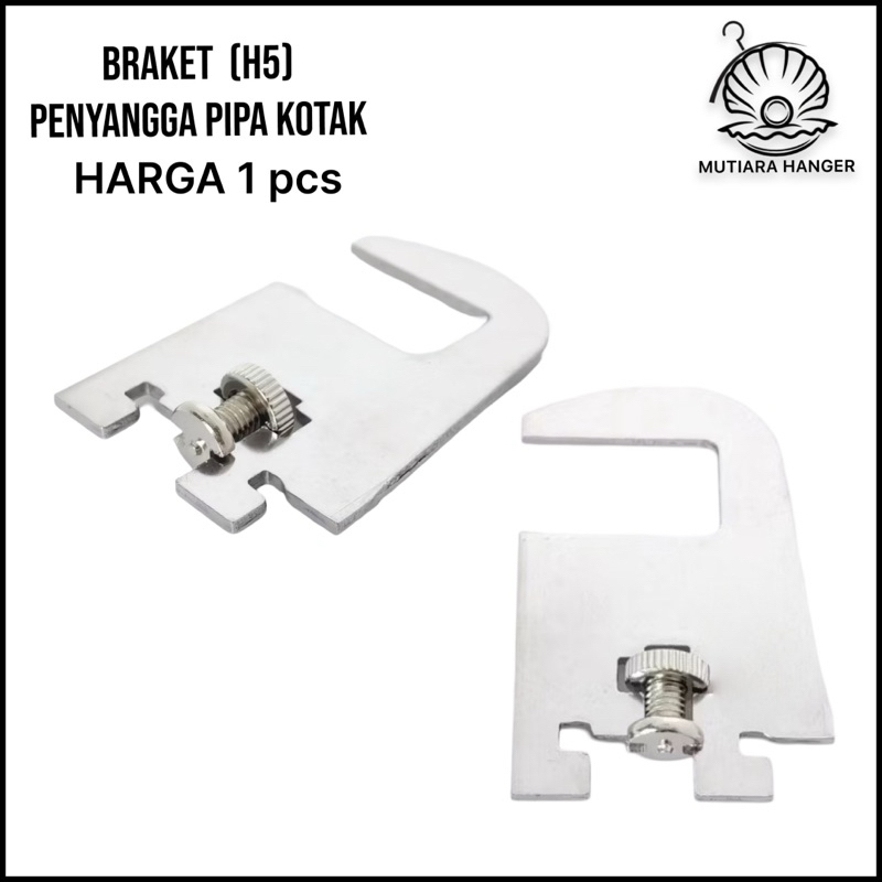 Braket pipa kotak H5 5 cm dudukan pipa kotak penyangga pipa kotak 5 cm