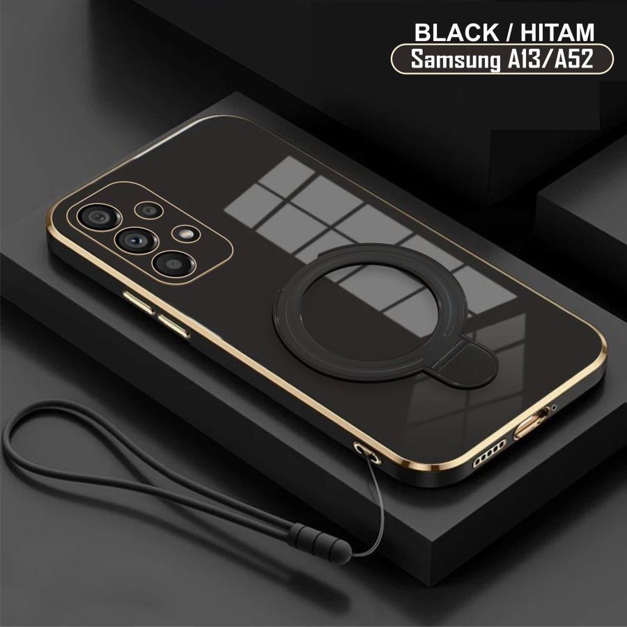 Soft Case Samsung A13 A52 A52s 4G 5G Ring Plating Holder Magsef Free Tali Lanyard