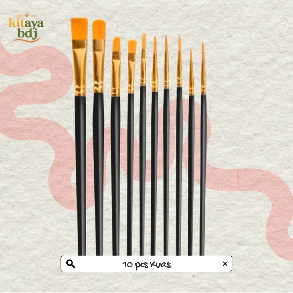 10 PCs Set Kuas Lukis