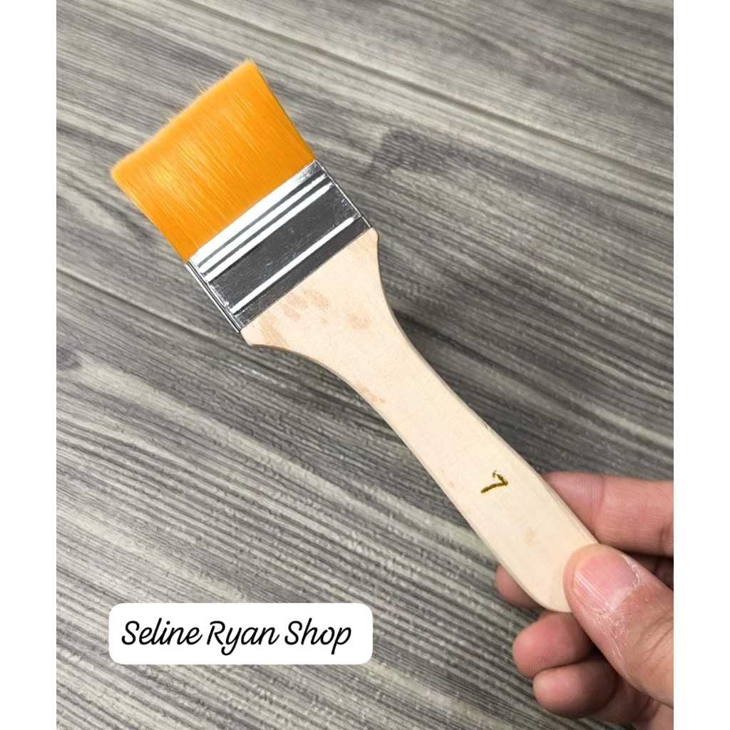 

Kuas Nylon / Kuas Lembut Gagang Kayu no. 7 (lebar 4.5cm)