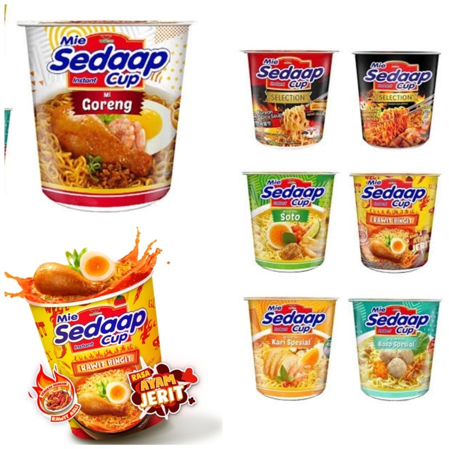 

Mie sedaap cup All varian (perpcs) mie sedap enak dan nikmat - goreng