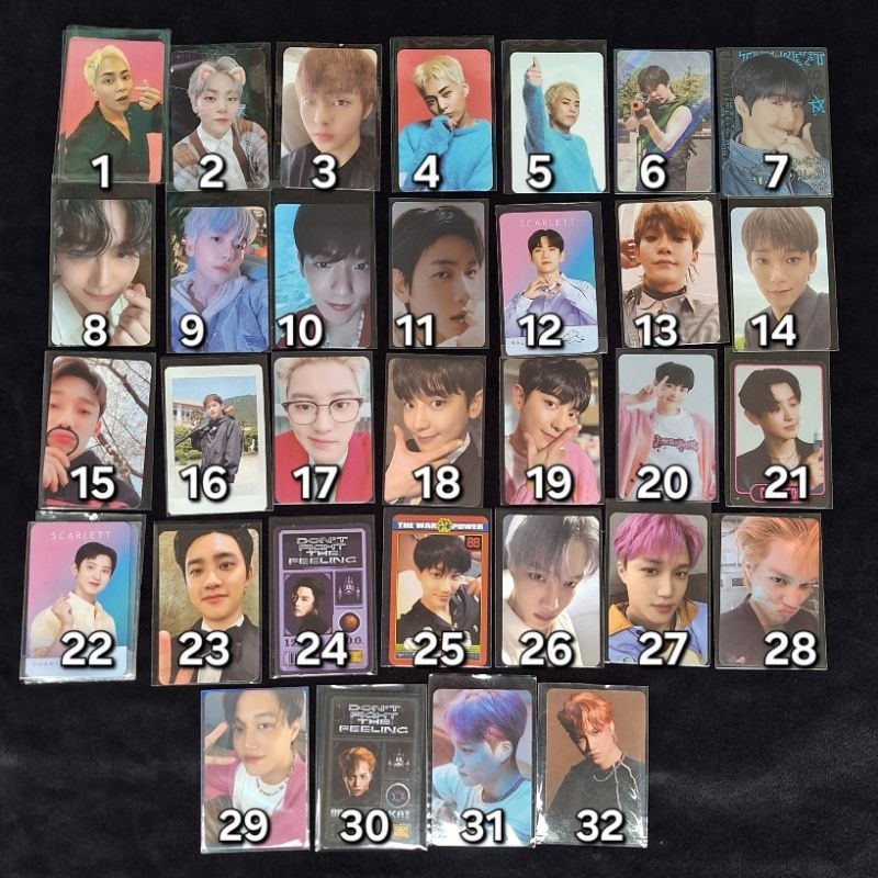 Photocard official EXO Xiumin Suho Baekhyun Chen Chanyeol Kyungsoo Kai