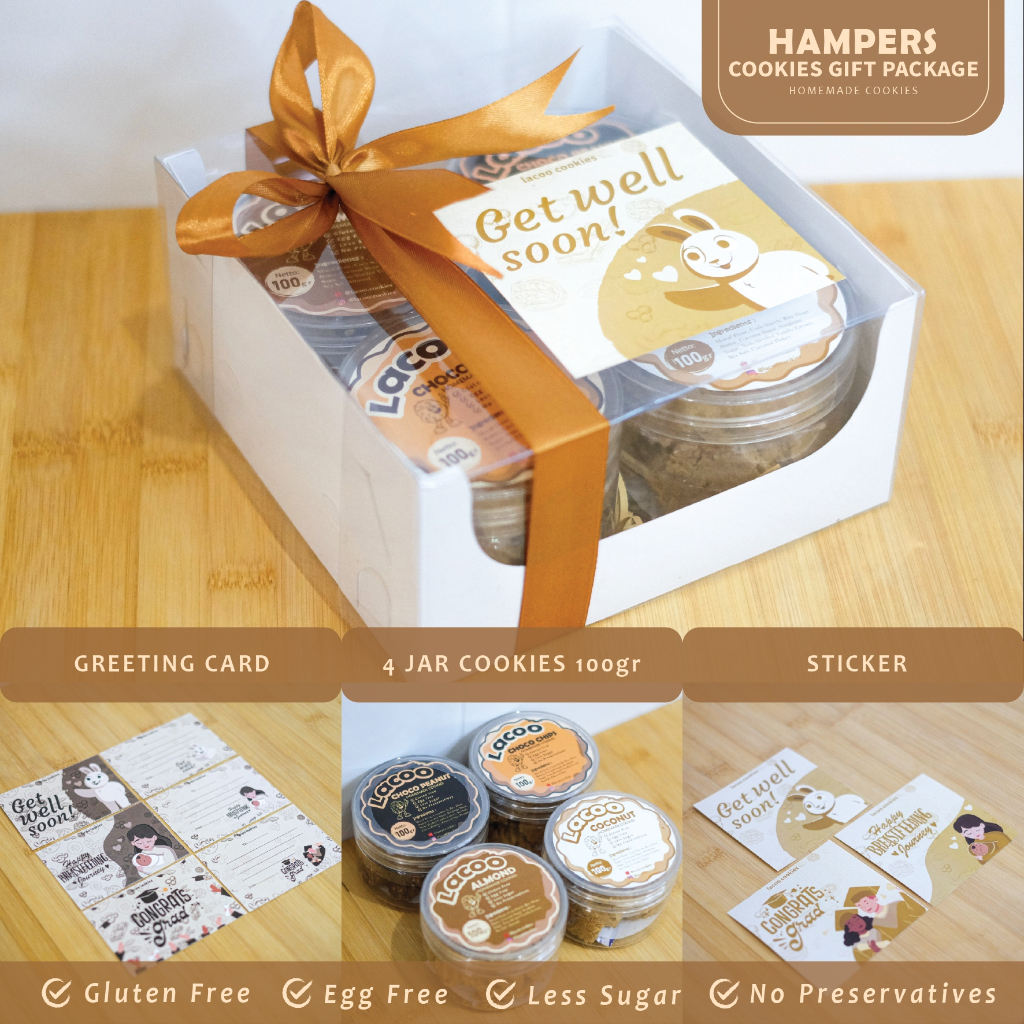 

Hampers Cookies - Gift Box - Get Well Soon - Graduation - Breastfeeding - Gluten Free Cookies - Egg Free - Lacoo Cookies