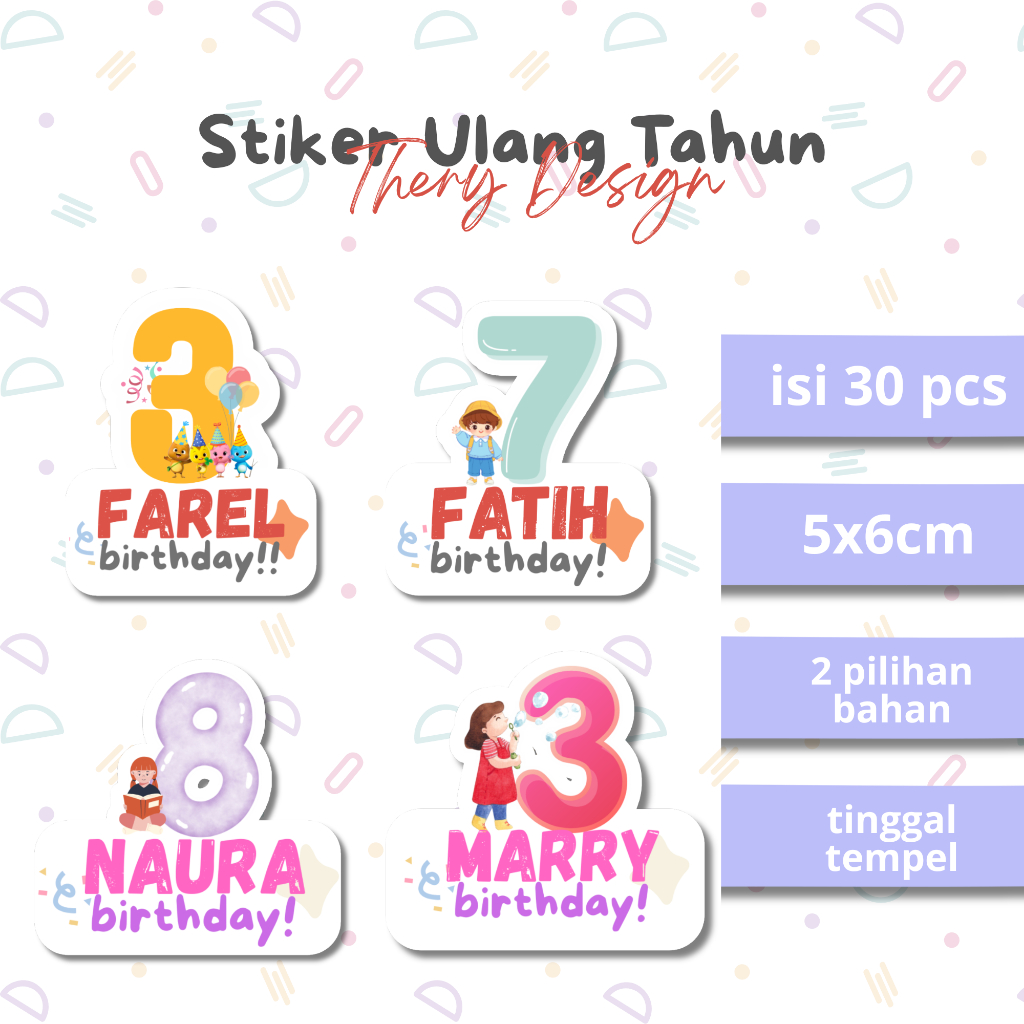 

Stiker Ulang Tahun isi 30 pcs | Stiker Bento Ulang Tahun